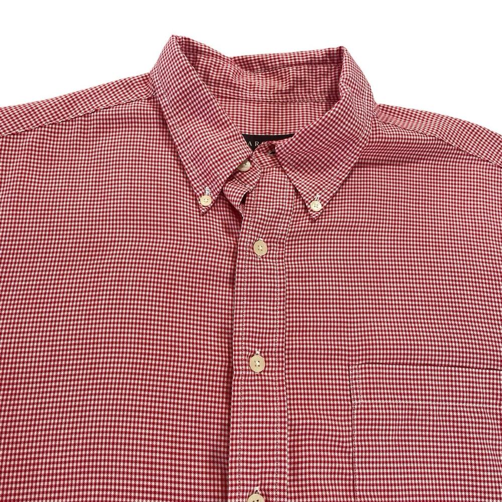 Vintage Harold's Button Down Shirt Men's XL Red and White Gingham All Cotton